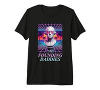 Founding Daddies George Washington Synthwave Retro Premium T-Shirt