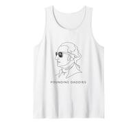 Founding Daddies Retro 4th of July George Washington Funny Tank Top