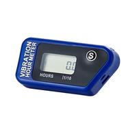 FOUNDOWN Digital Vibration Hour Meter Complete Waterproof Resettable Vibration Hour Meter Wireless for All Vibrating Machine Motorcycle Snowmobil ATV Boat Generators Tractor Lawn Mower 16B RED (blue)