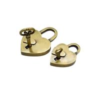 FOUNDRYMAN - Brass Love Heart Padlock- Heart Shaped Lock with 2 Keys - Romantic Gift or a Bridge Padlock - Medium