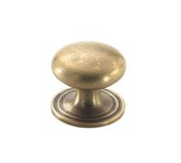 FOUNDRYMAN - Classic Style Solid Brass Round Head Drawer Pull, Free from Impurities - Perfect for a Kitchen Makeover - 1" x 1