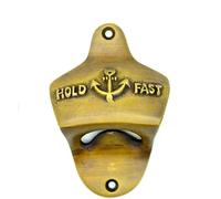 FOUNDRYMAN - Nautical Hold Fast & Anchor Brass Wall Bottle Opener - Solid Brass Wall Mounted Beer Bottle - Gift for Men - 3.25inx2.5in