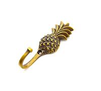 FOUNDRYMAN - Pineapple Brass Hook - Decorative Wall or Door Hook with Anti Piercing Tip - Best for Bedroom, Inside Wardrobe or to use as Cabinet Hardware - 8cms