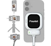 Founist Vlogmate Mini Magnetic AMOLED Screen Selfie Monitor with Wireless Remote | Unlock 4K Rear Camera for iPhone XS-17 | Ultra-Compact Design | Gift for Creators, Vloggers, Me & You | White