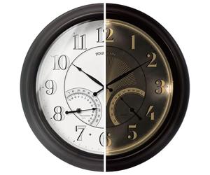 FOUNTAIN DESIGNS 18 Inch Illuminated in/Outdoor Clock with Smart Sensor and Night Light, Waterproof, Large Wall Clock with Thermometer & Hygrometer for Patio,Pool and Garden Decor,Oil Rubbed Bronze