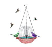 Fountain for Bird Bath, Solar-Powered Water Pump, Hanging Bird Feeder, Eco-Friendly and Decorative, Durable Metal and Abs Build, Ideal for Gardens and Porches, 9.25x18.11in