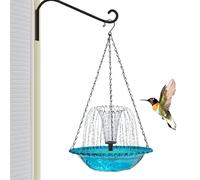 Fountain Hanging Bird Feeder Tray Solar Powered, Bird Bath Bowl Feeder Water Station, Birds Seed Catcher Tray, Great for Attracting Birds Outdoors, Backyard, Garden