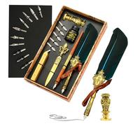 Fountain pen and ink set, goose nib set antique calligraphy fountain pen with ink - The ink set for pen includes one, ink, spare tips, tool