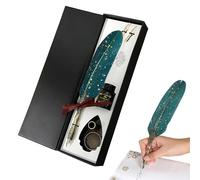 Fountain Pen and Ink Set - Stainless Steel 27.8x9x4cm Vintage Writing Tool, Note Taking Pens | For Beginners, Writers, Authors, Readers, Painters, Teachers, Collectors