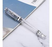 Fountain Pen, Beautiful Appearance Business Pen, 0.5mm Nib Concise Manual Operation Suitable for Family (Transparent White)