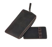 Fountain Pen Case, Fountain Pen Case Stationery Bag with Zipper Pencil Bag PU Leather Pencil Bag for Women Men Vintage Display Holder Holds 4 Pens, coffee, verwijzen naar de beschrijving, Unisex