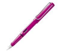 LAMY safari pink - Fountain Pen with ergonomic grip & polished Left-Handed steel nib (LH) in size M - ideal for any Writing & Calligraphy - including LAMY T 10 blue cartridge