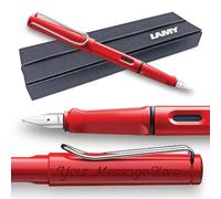 Fountain Pen Lamy Safari - Personalised with Engraving (Italic 1.5mm Nib, Red)