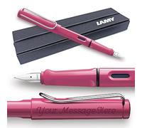 Fountain Pen Lamy Safari - Personalised with Engraving (Italic 1.9mm Nib, Pink)