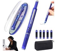 Fountain Pen Retractable: 0.38mm Blue&black Ink Transparent Barrel Includes 5 Refillable Ink Cartridges, Multicolor Pressable Medium Nib Fountain Pen, Smooth Writing No Leaking, Practical Gifts