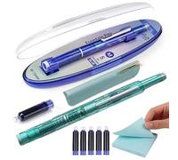 Fountain Pen Retractable: 0.38mm Ink Transparent Barrel Includes 5 Refillable Ink Cartridges Refillable Inks Writing Pens 0.38mm Press Fine Nib Fountain Pen for School Office Smooth Writing No Leaking
