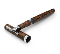 Jaipur V2 Piston Filled Refillable Fountain Pen - Brown Ultra Flex Cursive Pen w/Stainless Steel Nib - Luxury Pens w/Acrylic Body & Ebonite Feed - Fountain Pens for Journaling & Calligraphy