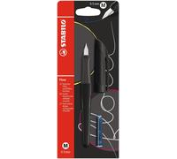 STABILO Flow - Fountain Pen - ACTIVE - Medium Nib - Pack of 1 - Black including Blue Ink Cartridge