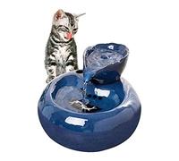 Fountain Portable Ceramics Pet Drinking Fountain for Cat,Pet Water Dispenser with Ultra Silent Pump Compact Easy Clean Free Flowing Electric Water Bowl Pet Water Dispenser (Color : Black) (Blue)