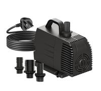 Fountain Pump 1190GPH 4500L/H Overheating Protection Function Ultra Quiet Aquarium Pump Water Pumps with 5m Cable for Fountains, hydroponic Systems Submersible Pumps Black