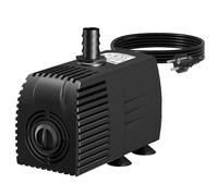 Fountain Pump 400GPH 1500L/H Pond Pumps Overheating Protection Function Ultra Quiet Aquarium Pumps Water Pump with 5m Cable for Fountains, hydroponic Systems Black