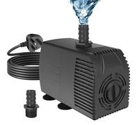 Fountain Pump 795GPH 3000L/H Overheating Protection Function Ultra Quiet Aquarium Pump Water Pumps with 5m Cable for Fountains, hydroponic Systems Submersible Pumps Black