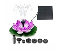 Fountain Pumps, Solar Fountain Bird Bath, 6 Inch Floating Flowers with Split Solar Panel & 6 Nozzles Lotus Decor for Pond Garden Yard, Purple