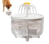 Fountain Water Bowl for Companionship - 33.8oz Metal Drop Animal Flower Design, Easy Clean, Food, Ultra Quiet Wireless Pet with Cat Filter,