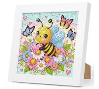 Fountor Bee Diamond Art for Kids Ages 4-8-12 with Frame 7x7 Inch