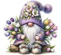 Fountor Gnome Paint by Numbers for Adults, Gnome Adult Paint by Numbers Canvas Kits Without Frame, DIY Acrylic Number Painting Adults for Gifts Home Wall Decor 16x16 Inch