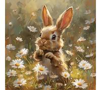 Fountor Rabbit Paint by Numbers for Adults, Cute Rabbit Adult Paint by Numbers Canvas Kits Without Frame, DIY Acrylic Number Painting Adults for Gifts Home Wall Decor 16x16 Inch