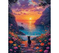 Fountor Sunset Landscape Paint by Numbers for Adults Without Frame 40x50 CM