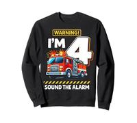 Four 4yr 4th Birthday Fire Truck Firefighter 4 Year Old Boy Sweatshirt