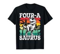 Four a Saurus Birthday T Rex 4 Year Old Dino 4th Dinosaur T-Shirt