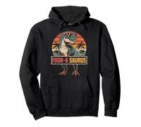 Four a saurus Dinosaur Family Match 4th Birthday 4 Yrs Old Pullover Hoodie