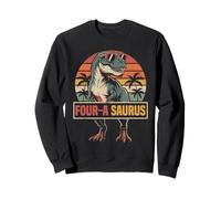Four a saurus Dinosaur Family Match 4th Birthday 4 Yrs Old Sweatshirt