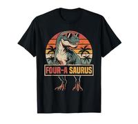 Four a Saurus Dinosaur Family Match 4th Birthday 4 Yrs Old T-Shirt