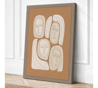 Four Abstract Faces Modern Canvas Wall Art Print 30x20 Inch (76 x 51 cm)