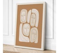 Four Abstract Faces Modern Canvas Wall Art Print 30x20 Inch (76 x 51 cm)