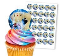 Four Aces Cards Casino Fire Game, 30 Edible Paper 1.5" Cupcake Toppers