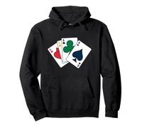 Four Aces Playing Cards Poker Casino Style Wear For Men Tee Pullover Hoodie