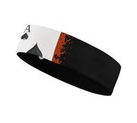 Four Aces Poker Playing Cards Workout Headbands Elastic Sport Sweatband for Athletic Yoga Running Gym Women Men