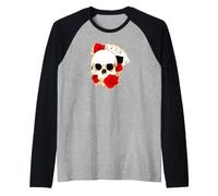 Four Aces Skull Roses Poker Gambling Card Art Raglan Baseball Tee