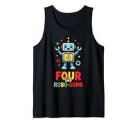 Four and Robo-Some Robot 4th Birthday Tank Top