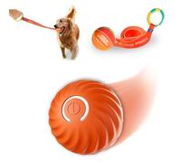 FOUR ANGELS 2025 New Generation Tough Tug of War Dog Toy - Interactive Elastic Rope Bouncing Ball Set with Automatic Motion, Perfect for Indoor Dogs, Self-Play, and Interactive Fun (Orange)