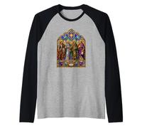 Four Archangels Medieval Gothic Cathedral Icon Art Faith Raglan Baseball Tee