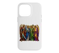 Four Archangels Medieval Gothic Cathedral Mosaic Art Icons Case for iPhone 14 Pro Max