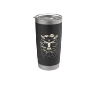 Four-Armed Vitruvian Man Drummer Technical Blueprint Design Stainless Steel Insulated Tumbler