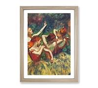 Four Ballet Ballerina Dancers Vol.2 By Edgar Degas Classic Painting Framed Print | A2 Oak Framed Wall Art | Ready to Hang | Classic Historical Picture | Living Room Bedroom Lounge Office
