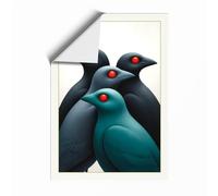 Four Birds Gathered Minimalist Unframed Wall Art Print A1 (84.1×59.4cm), Wall Decor for Living Room, Bedroom, Office & Home, Art Gift